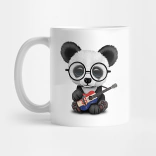 Baby Panda Playing Croatian Flag Guitar Mug